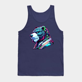 Cyberpunk Neon Furry Anthro Bear Tank Top